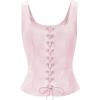 imageZando Renaissance Costume Women Pirate Medieval Viking Corsets Top Vintage Costume Steampunk Gothic Tank TopPink Jacquard