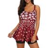 imageZando Womens Swimsuits 2 Piece 2025 Tankini Bathing Suits Swim Suits for Women Swimwear Bathing Suit Top with BoyshortsZ Red White Floral
