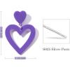 imageZando Double Heart Earrings for Women Love Heart Drop Dangle Statement Earrings 80s Jewelry for Women Birthday Party Valentines Day Mothers Day Gifts for Adults Holiday Earrings Purple Earrings